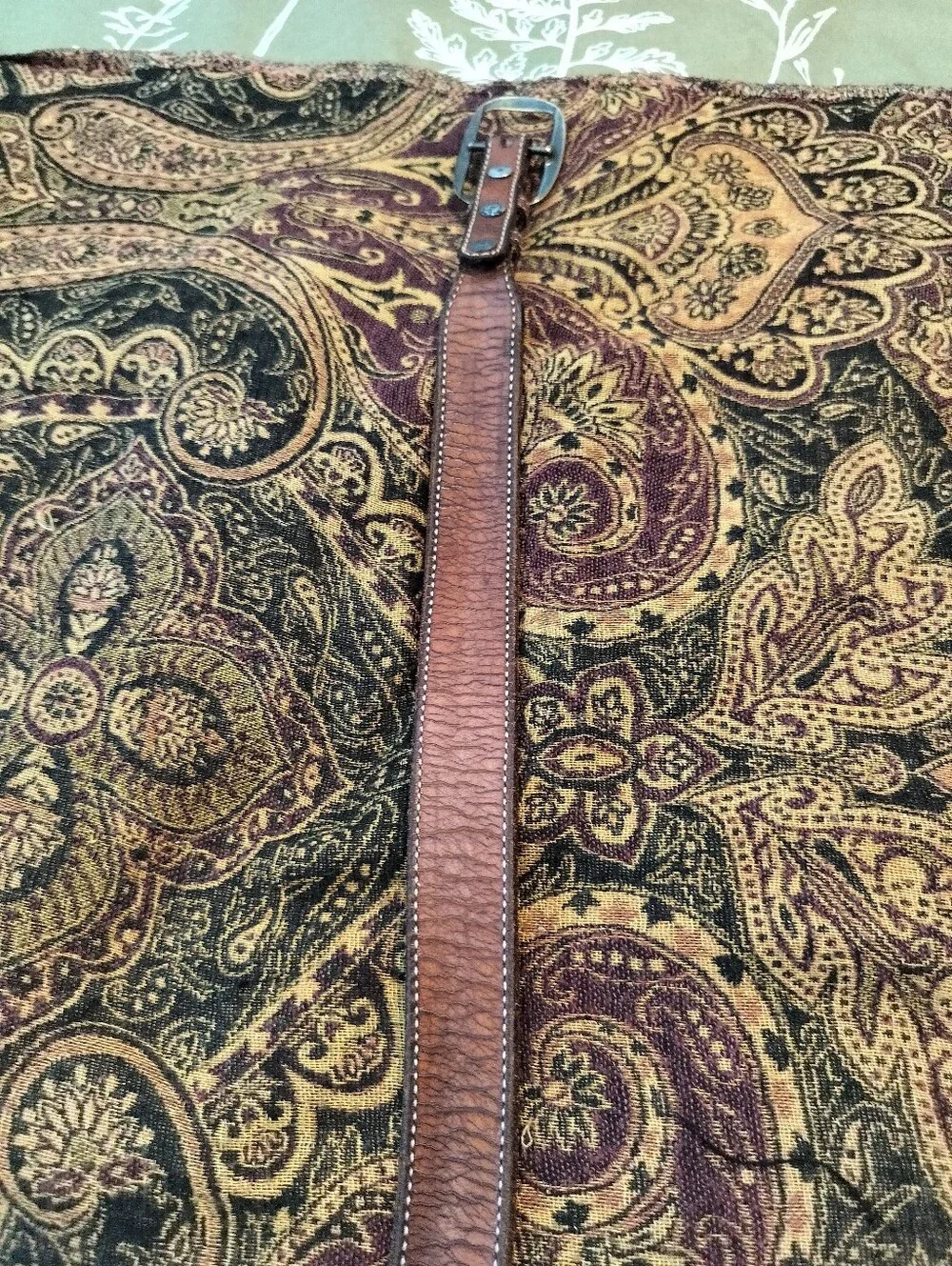 Hand Tooled Leather Western Ranger Belt 36 Aged Honest Wear Strong True Vintage